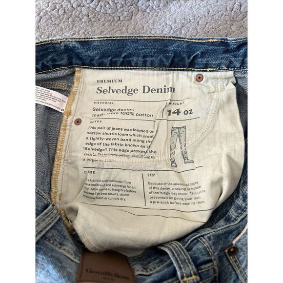 Goodfellow & Co Men’s Selvedge Straight & Slim Jeans Sz.40 x 32 - Picture 3 of 8